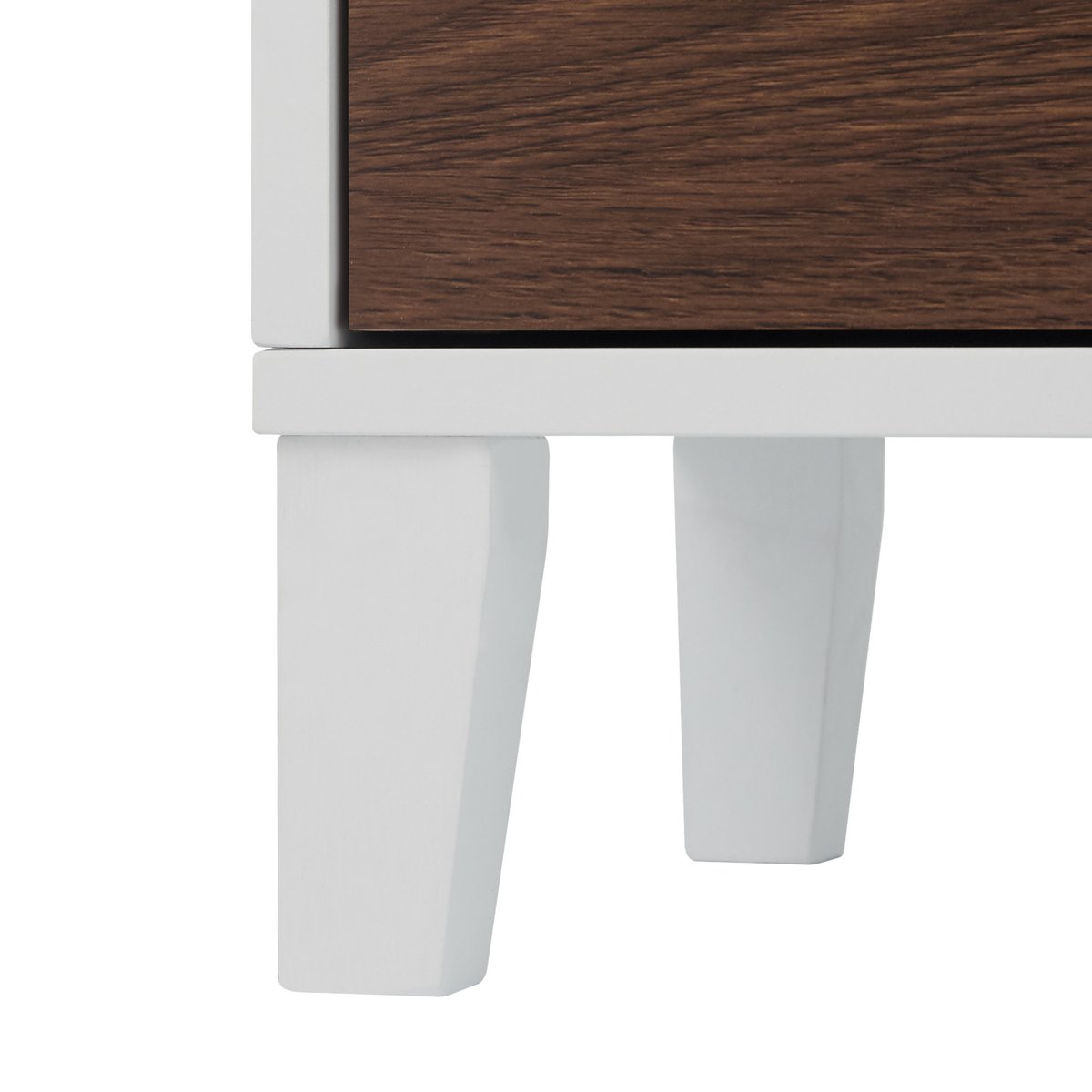 Grande armoire et effet noyer avec portes et étagères réglables, Blanc, TYLER couleur unique, TEAMSON HOME