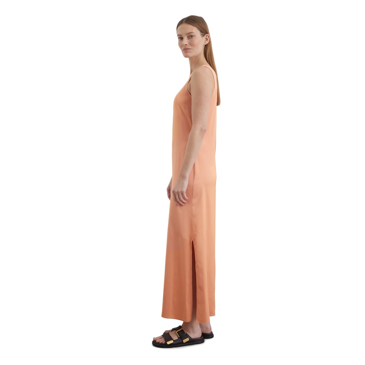Robe en satin regular en viscose stretch rouge clair, MARC O'POLO