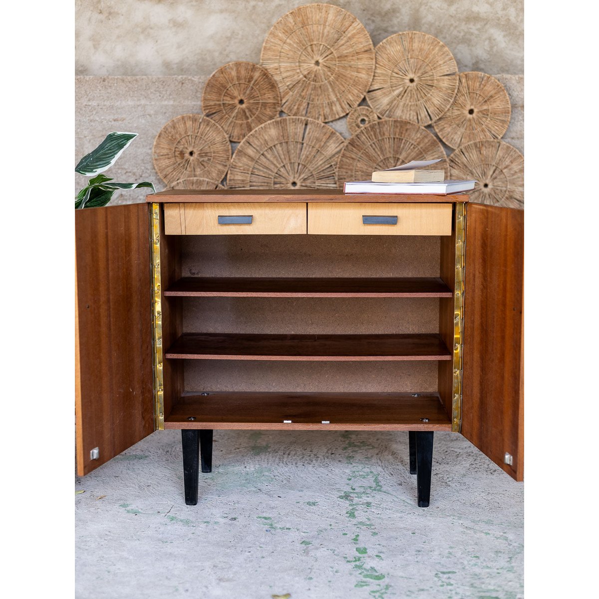 Buffet contemporain en bois Gustave N°1644 - Bon état bois foncé, DEBONGOUT