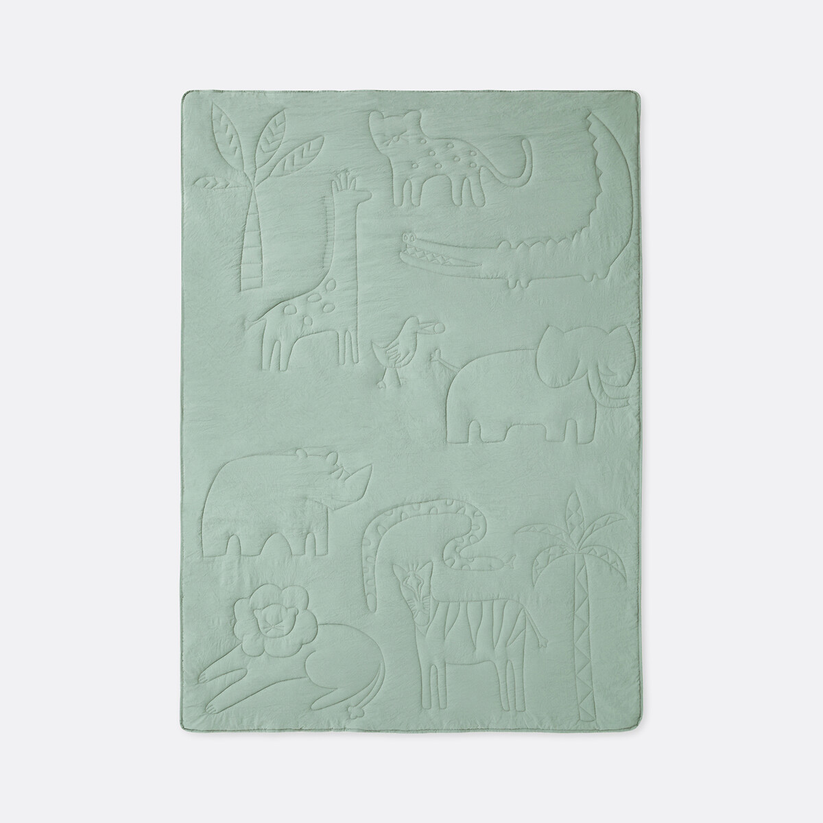 Gungla Washed Microfibre Quilted Bedspread grey-green, LA REDOUTE INTERIEURS