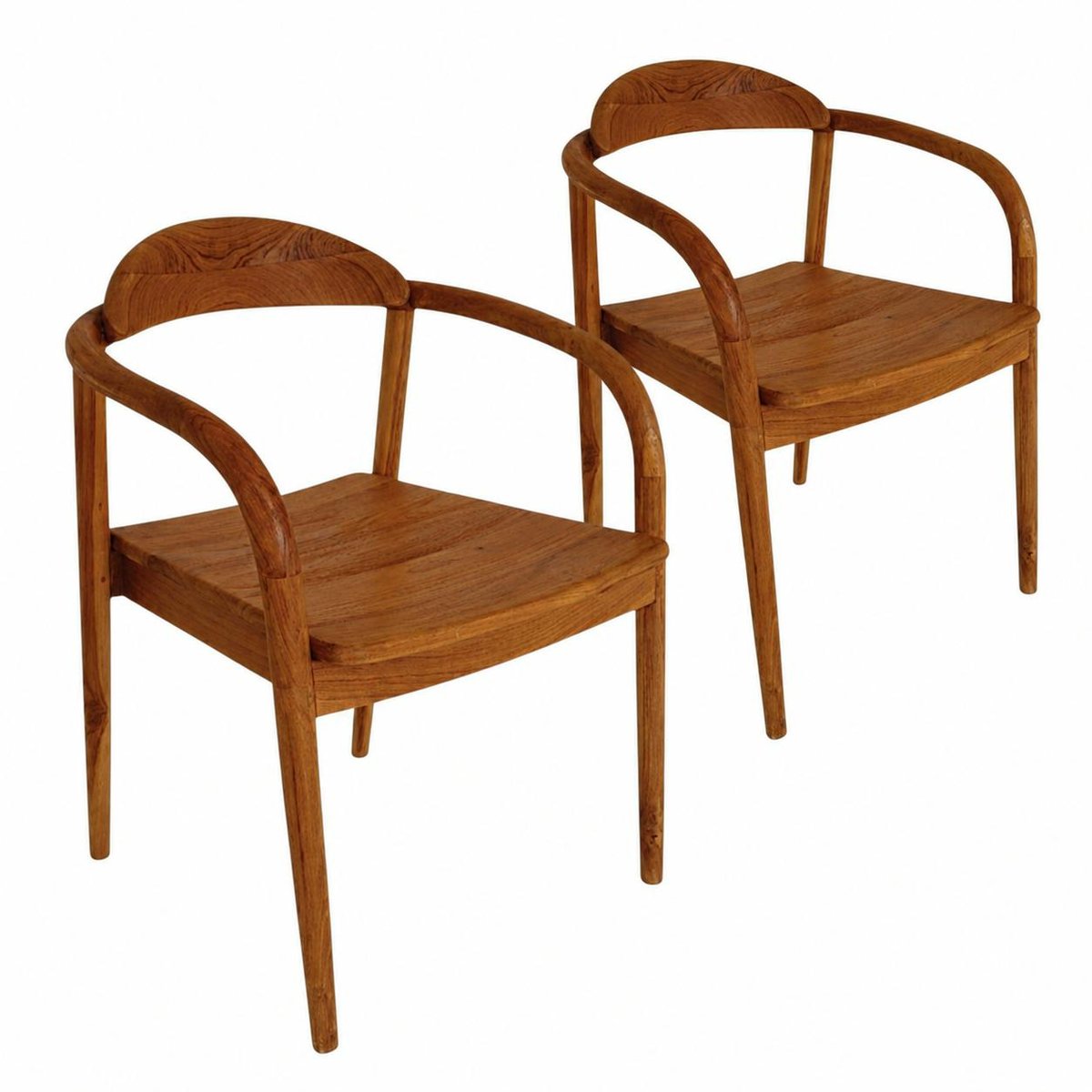 Chaise scandinave bois de teck massif (lot de 2) DEPOK bois naturel, PIER IMPORT
