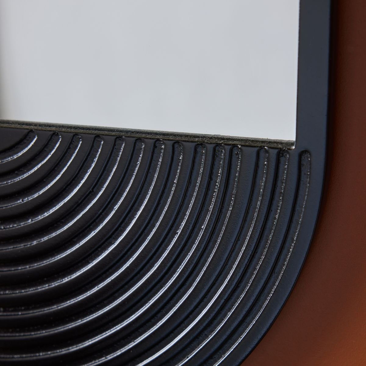 Miroir mural ovale en bois MOKA noir, FACTORY