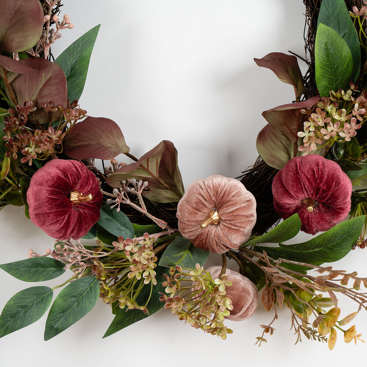 45cm Pumpkin Chunky Half Wreath green, SO'HOME