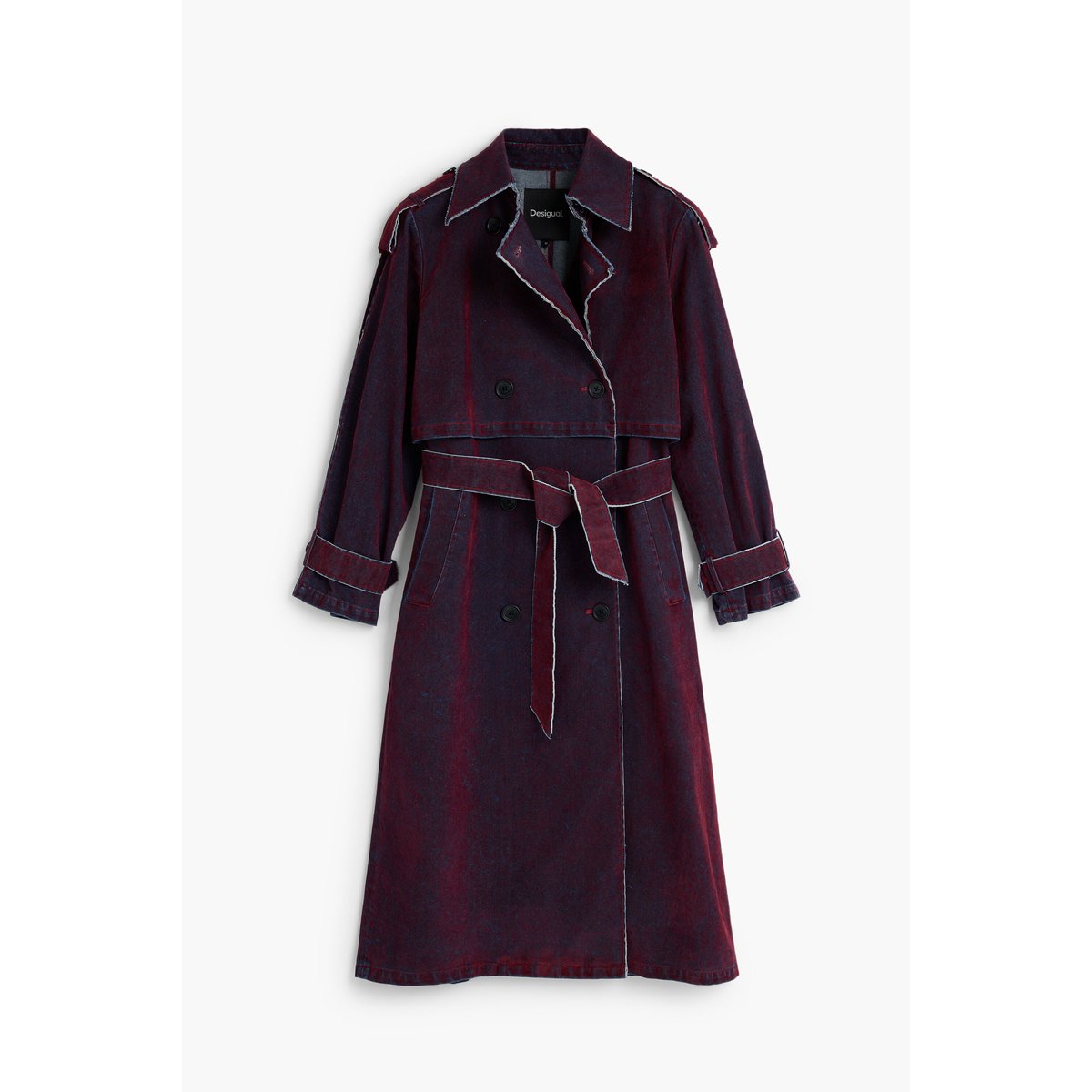 Trench coat 100 % coton rouge, DESIGUAL