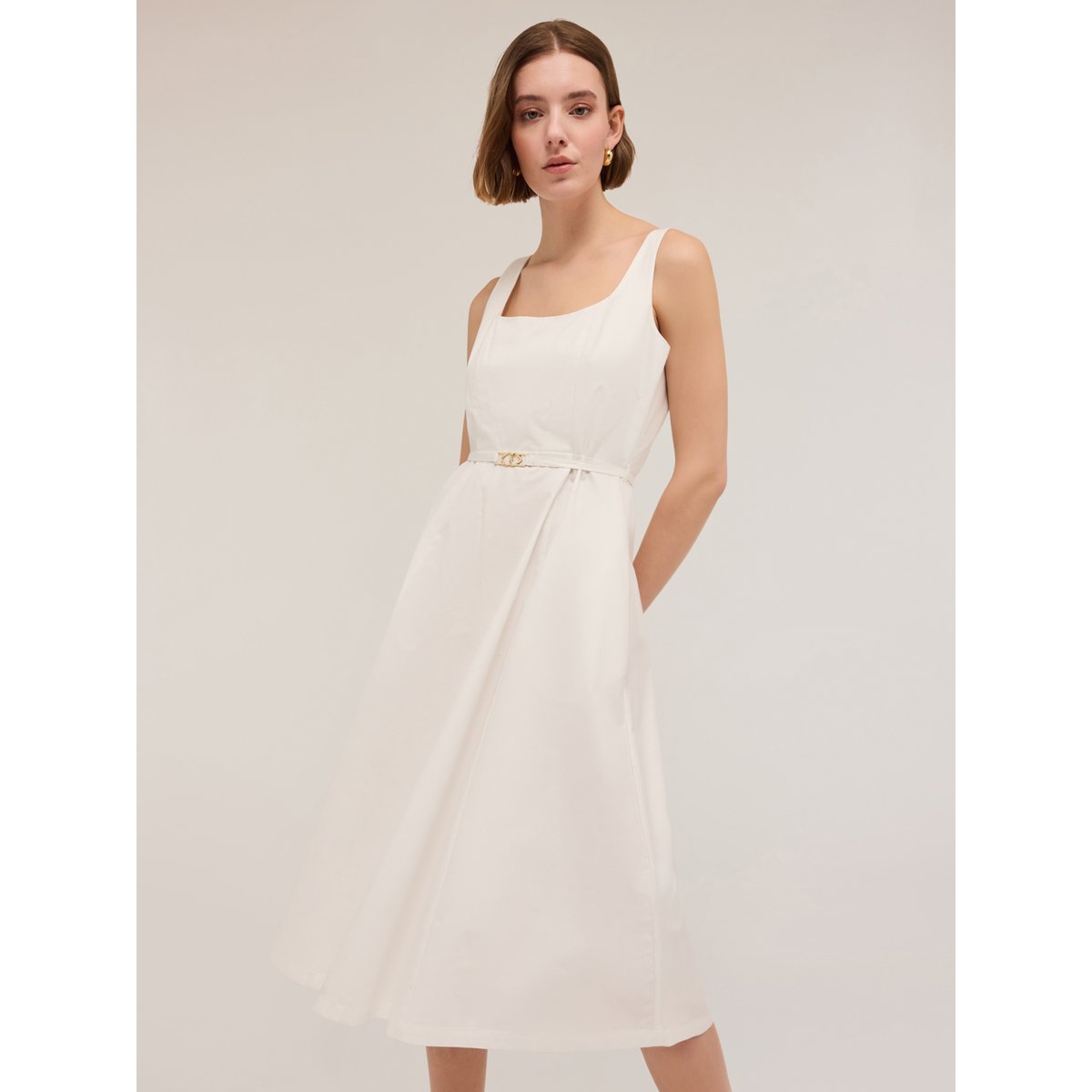 Robe midi blanc, MOTIVI