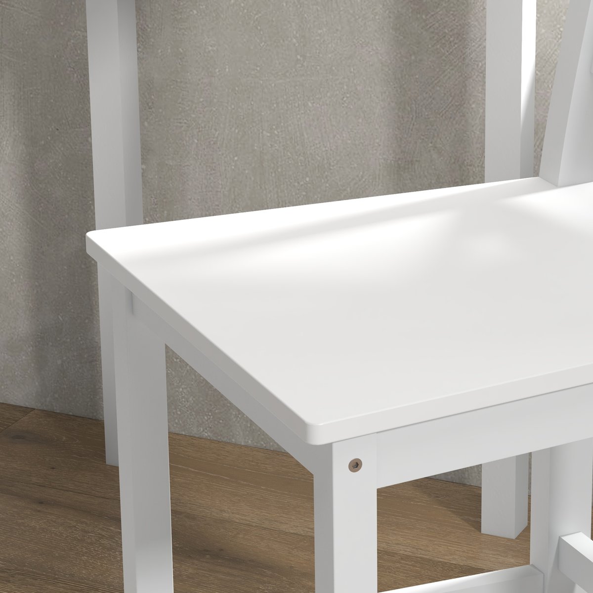 Tabouret de bar Bois de pin Blanc blanc, HOMCOM