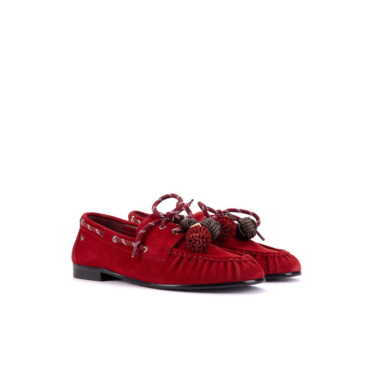 Mocassins cuir Baracchini red, MARTINELLI