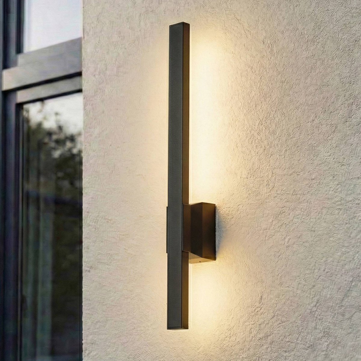 Applique extérieure en aluminium moderneLED noir, LINDBY