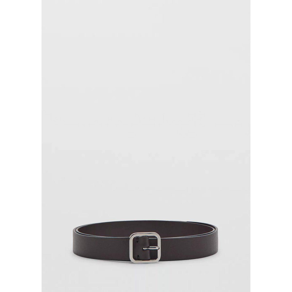 Ceinture en cuir fermeture métallique chocolat, MANGO MAN