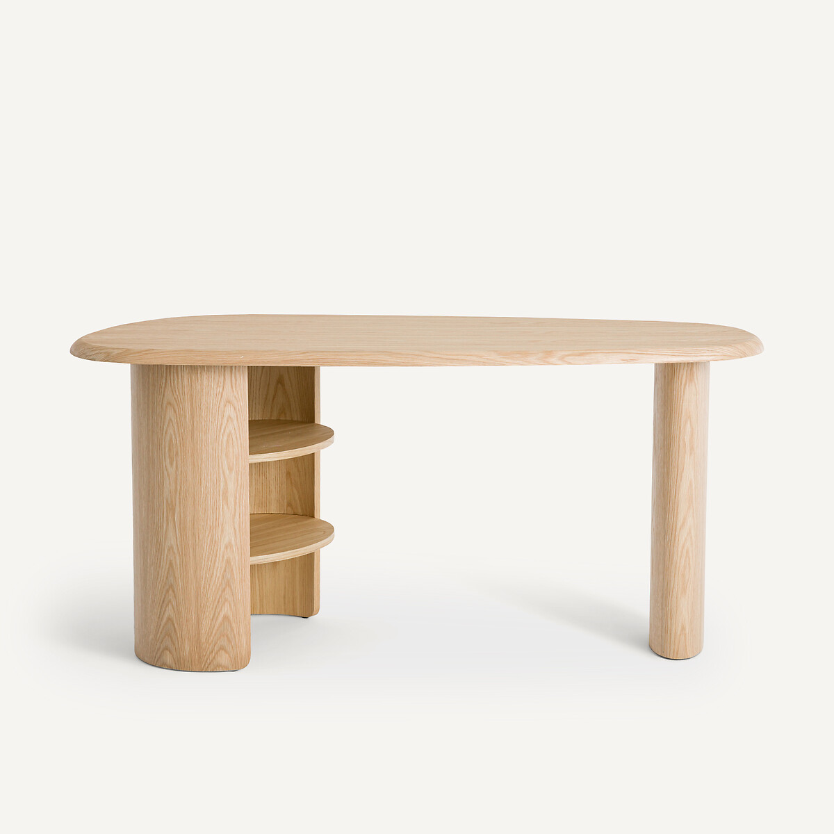 Escritorio con tablero orgánico de chapa de roble, Smith roble natural, AM.PM