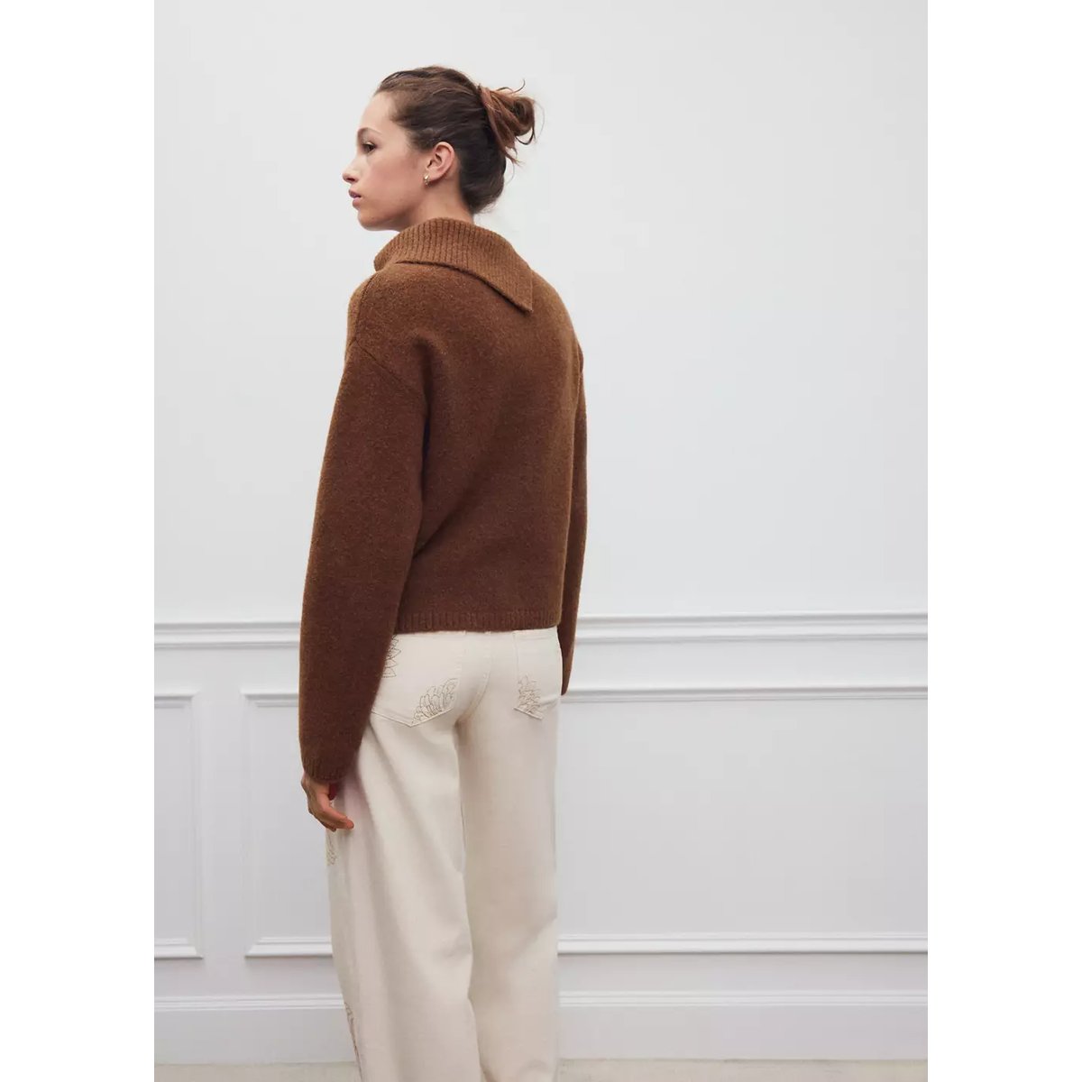 Pull-over à col roulé caramel, MANGO TEEN