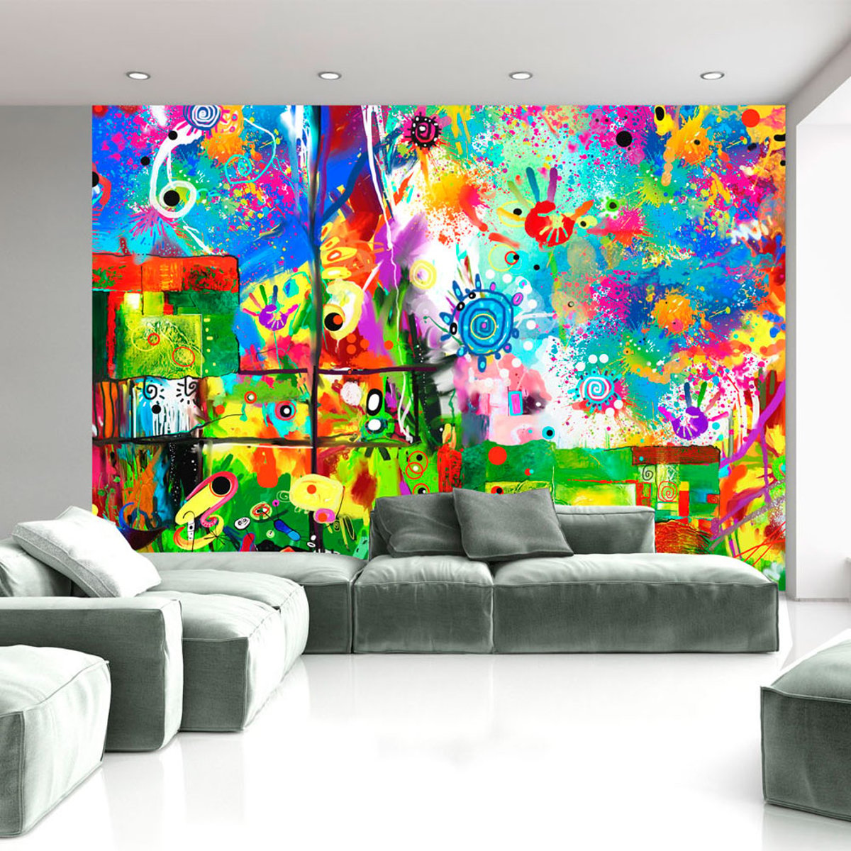 Papier peint intissé panoramique Abstractions Colorful fantasies multicouleur, EDEN
