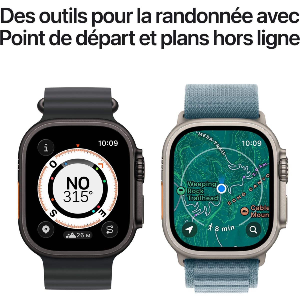 Montre connectée 49mm Tit Naturel Milanais Ultra 3 M Cellular marron, APPLE