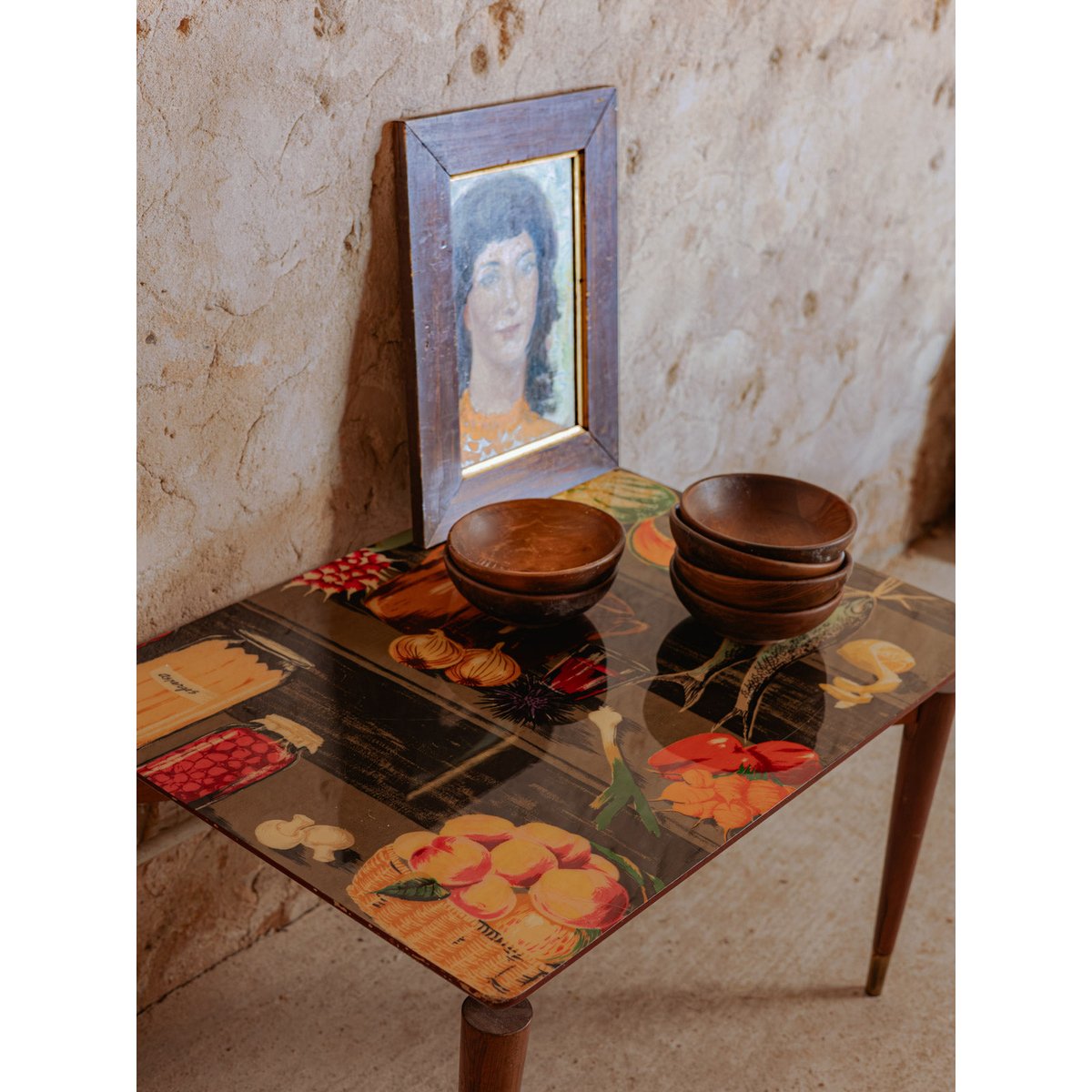 Table basse en bois Donna N°892 - Bon état bois foncé, DEBONGOUT