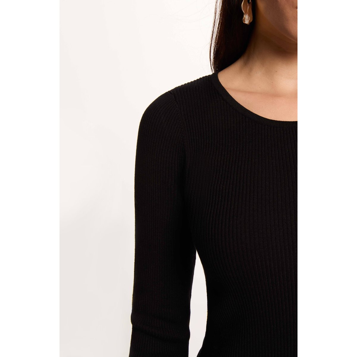 Robe courte tweed noir, MORGAN