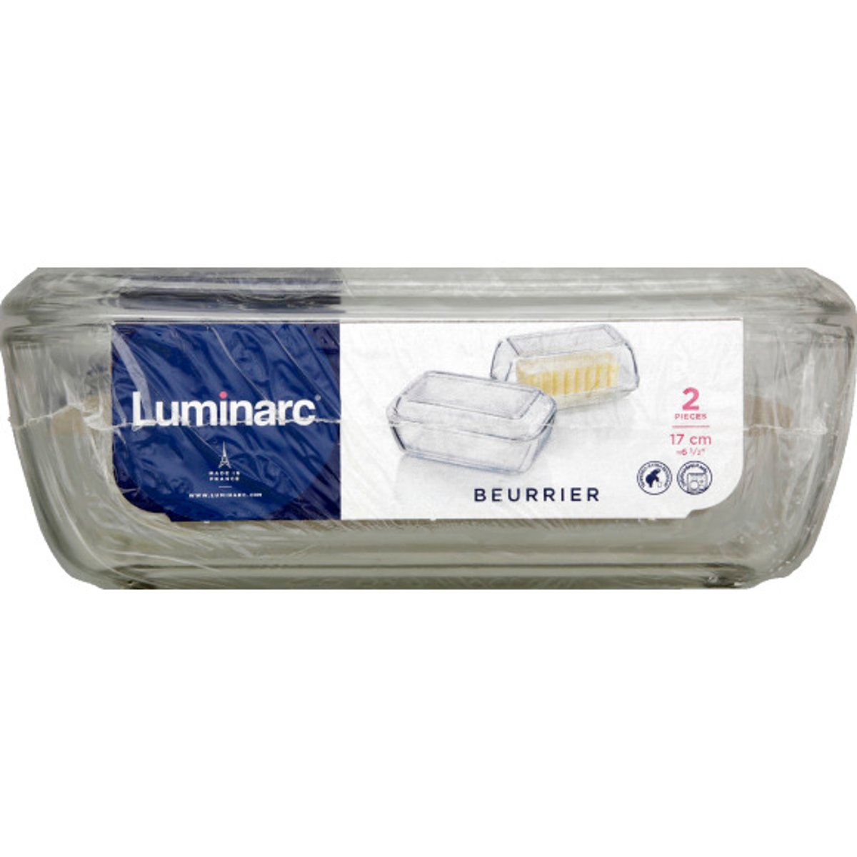 Beurrier en verre 17 cm -HOME CLASSIC transparent, LUMINARC