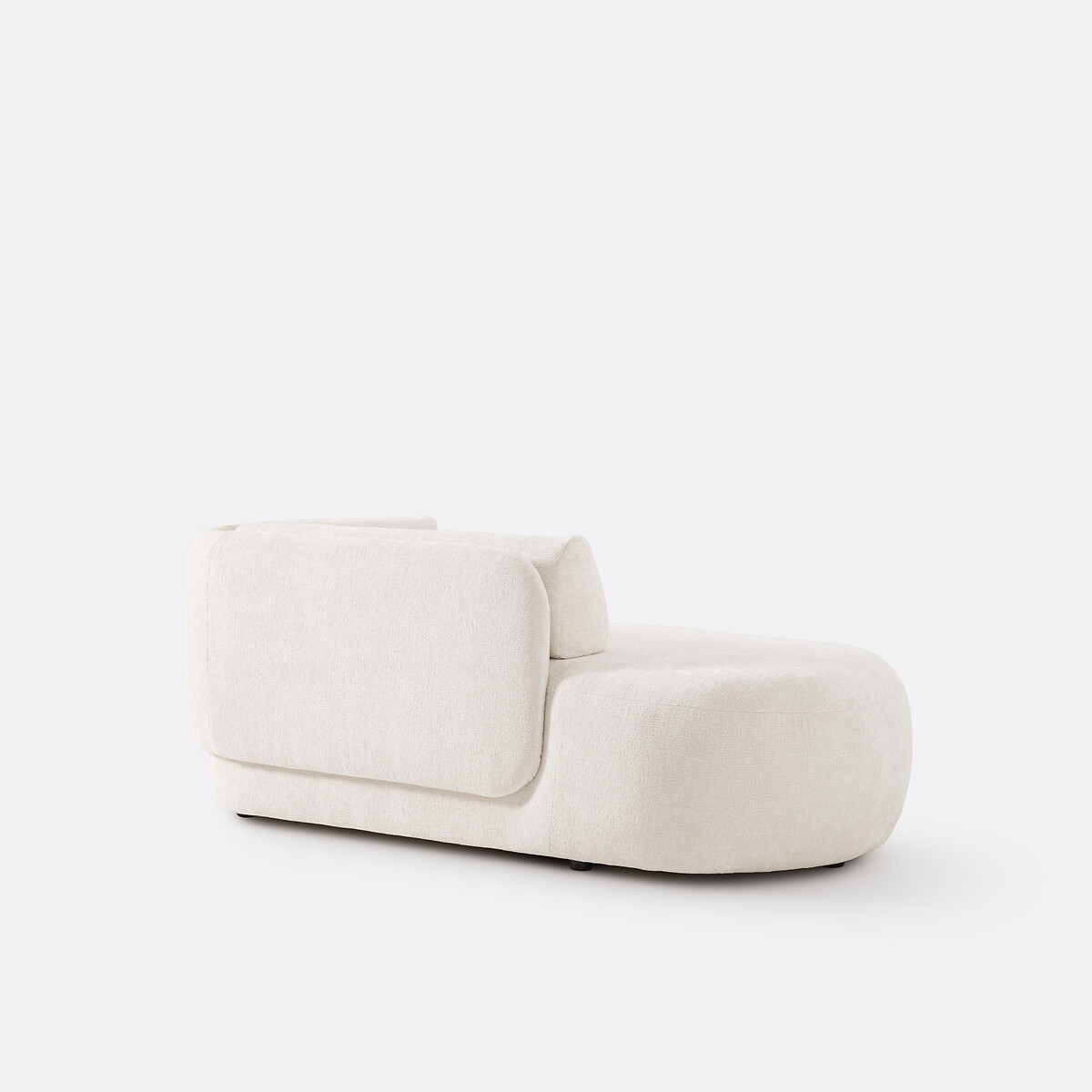 Longchair links, dik fluweel, Méridiano ecru, LA REDOUTE INTERIEURS