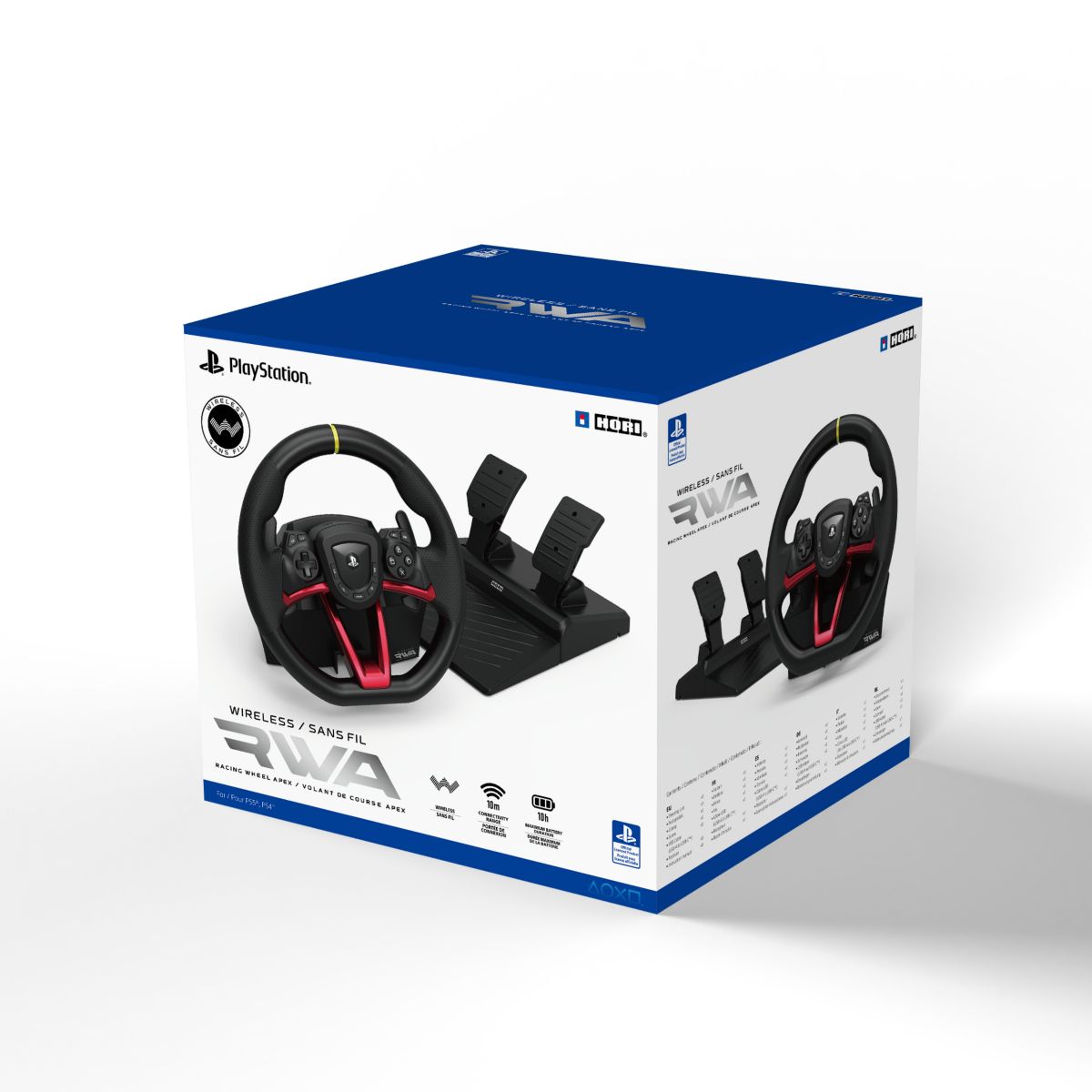 Volant + Pédalier Apex sans fil PS5 couleur unique, HORI