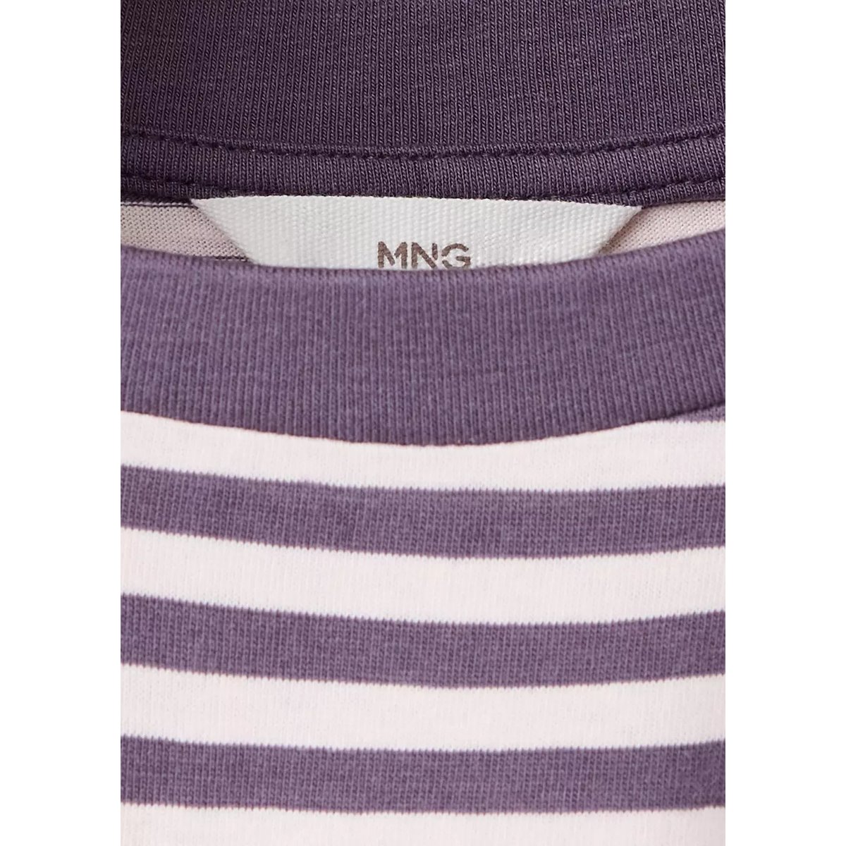 T-shirt rayures détail brodé violet, MANGO KIDS