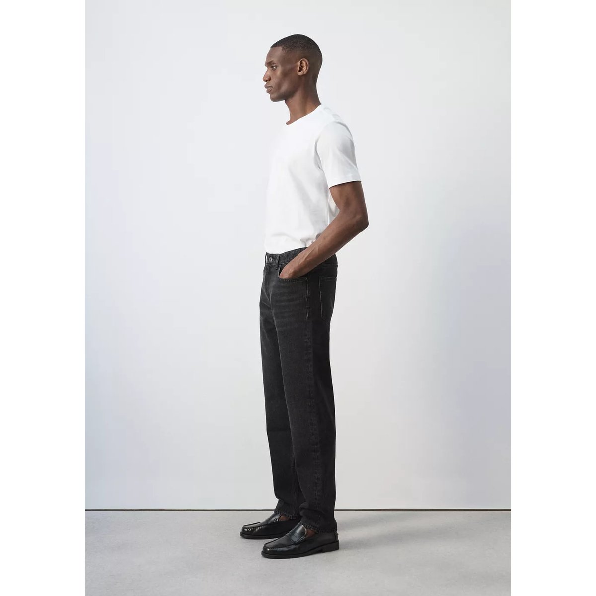 Jean Bob regular-fit black denim, MANGO MAN
