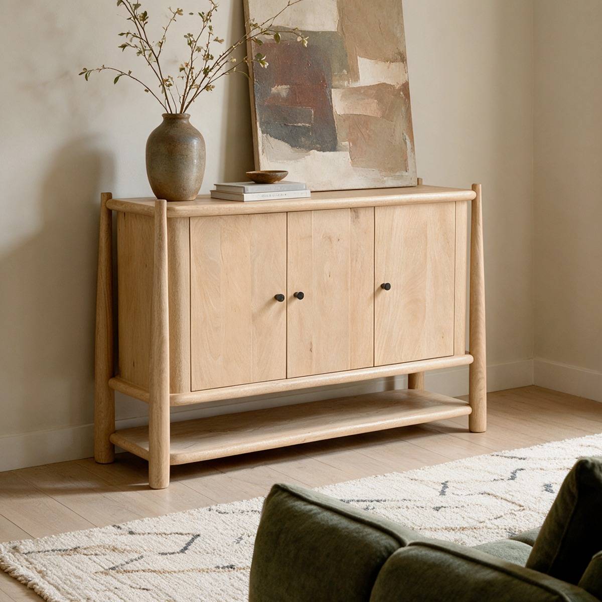 Buffet en bois de manguier ELIORINE bois clair, MADE IN MEUBLES