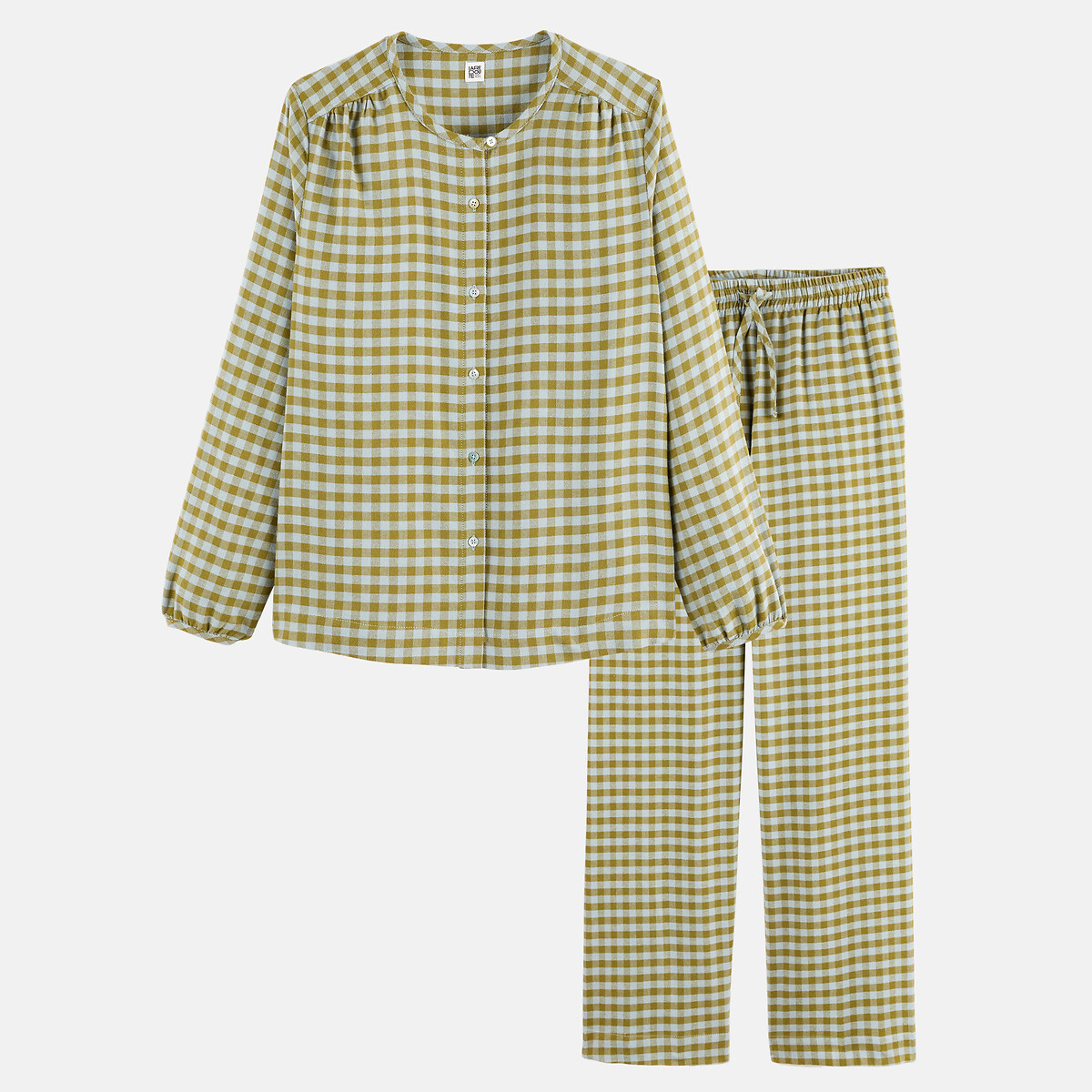 Cotton Flannel Pyjamas checked blue/green, LA REDOUTE COLLECTIONS
