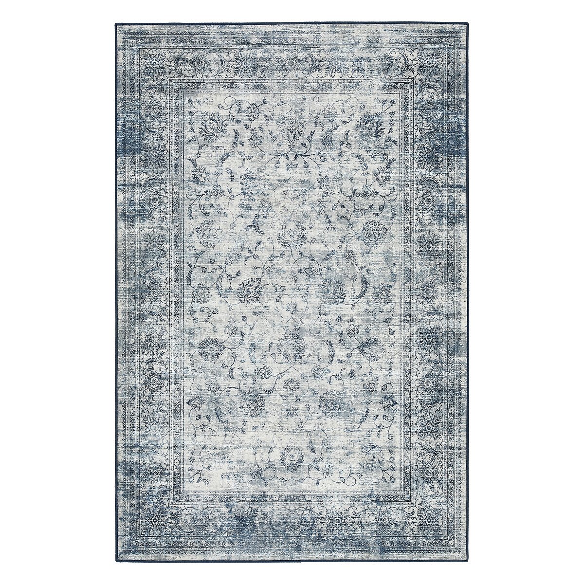 Traditional Bordered Eco-Washable Rug grey, HUG RUG
