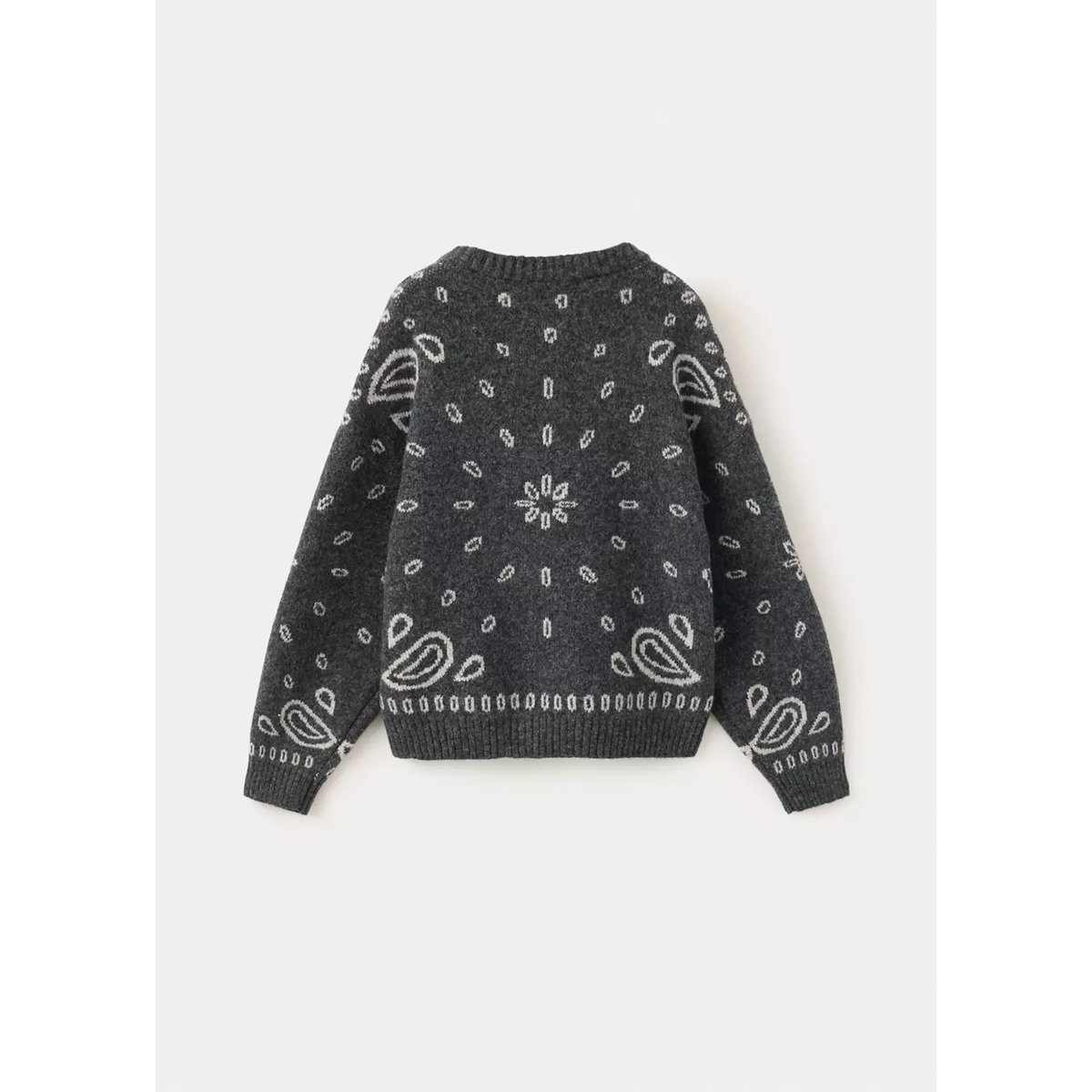 Pull-over maille jacquard gris anthracite, MANGO KIDS