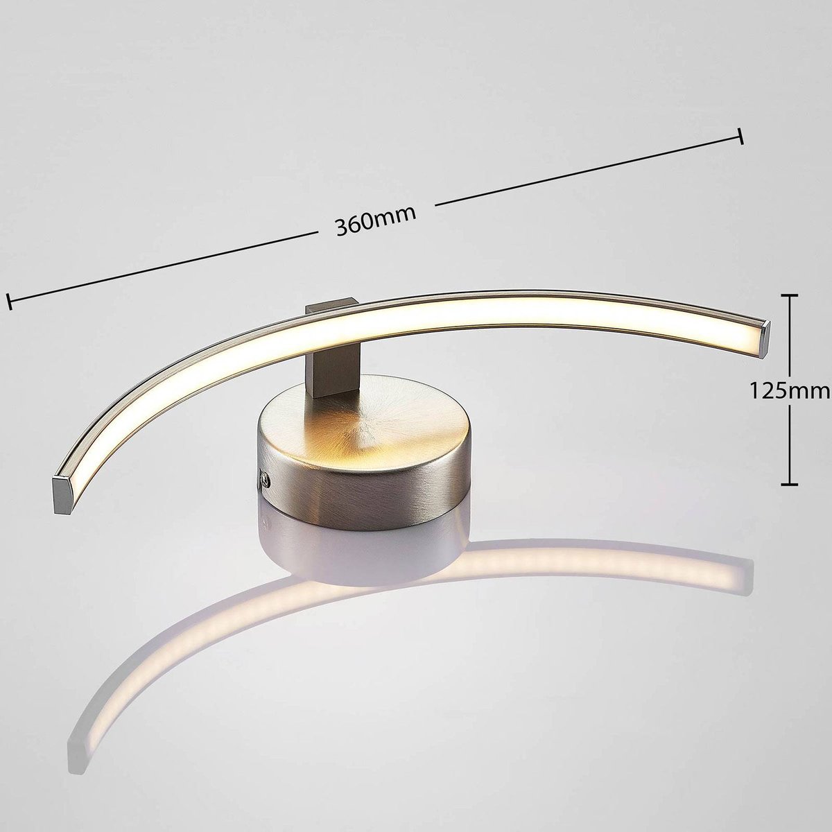 Applique en métal moderneLED, Iven nickel satiné, blanc satiné, LINDBY