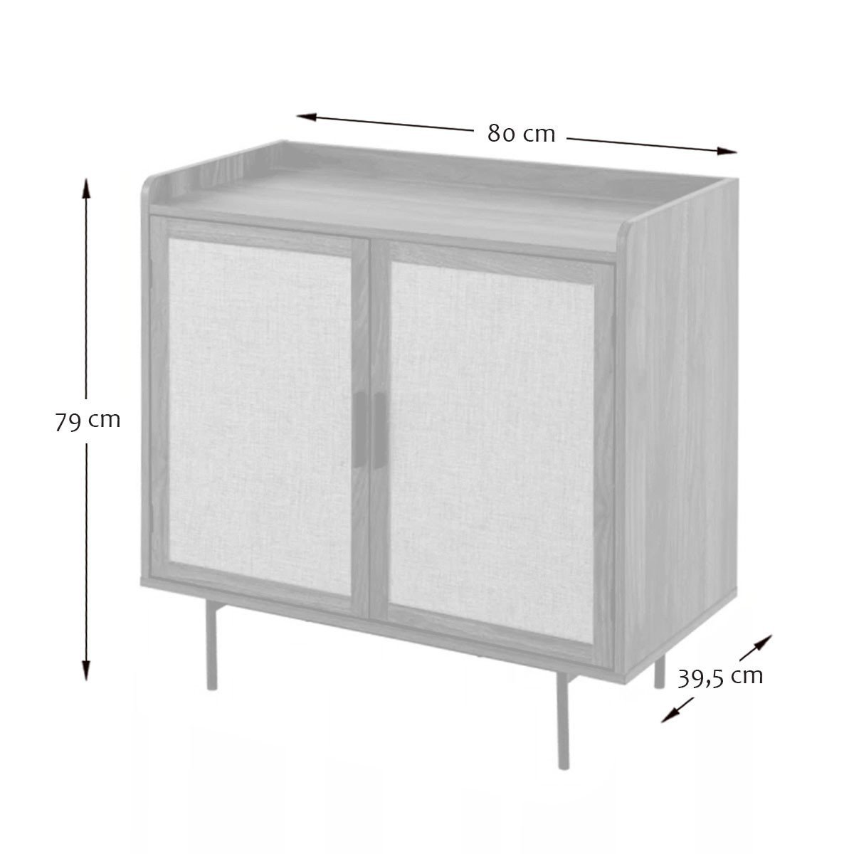 Buffet 2 portes décor noyer JETSON bois foncé, CALICOSY