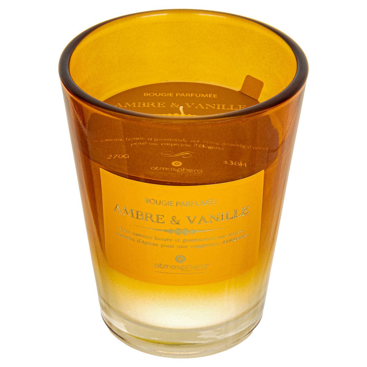 Bougie parfumée pot en verre ALMA vanille et ambre, ATMOSPHERA