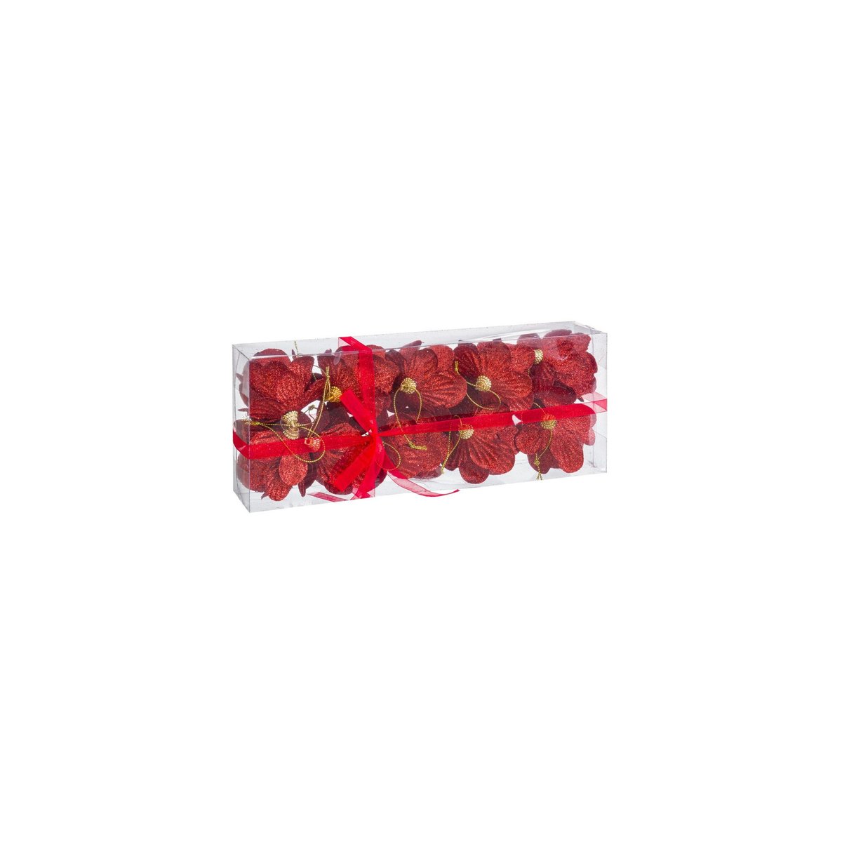 Set de 10 boules de Noël rouges Pommes de Pin - 6cm rouge, WADIGA