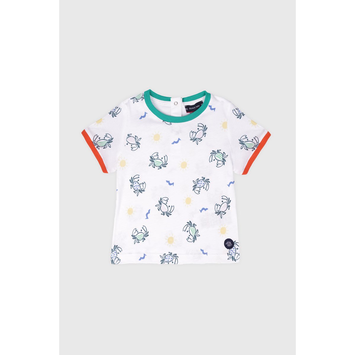 T-shirt en coton BABY imprimé crabes, ARMOR-LUX