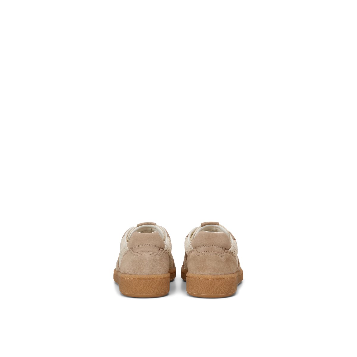 Baskets Modèle Court en cuir de vache noble avec empiècements en crochet blanc/beige, MARC O'POLO