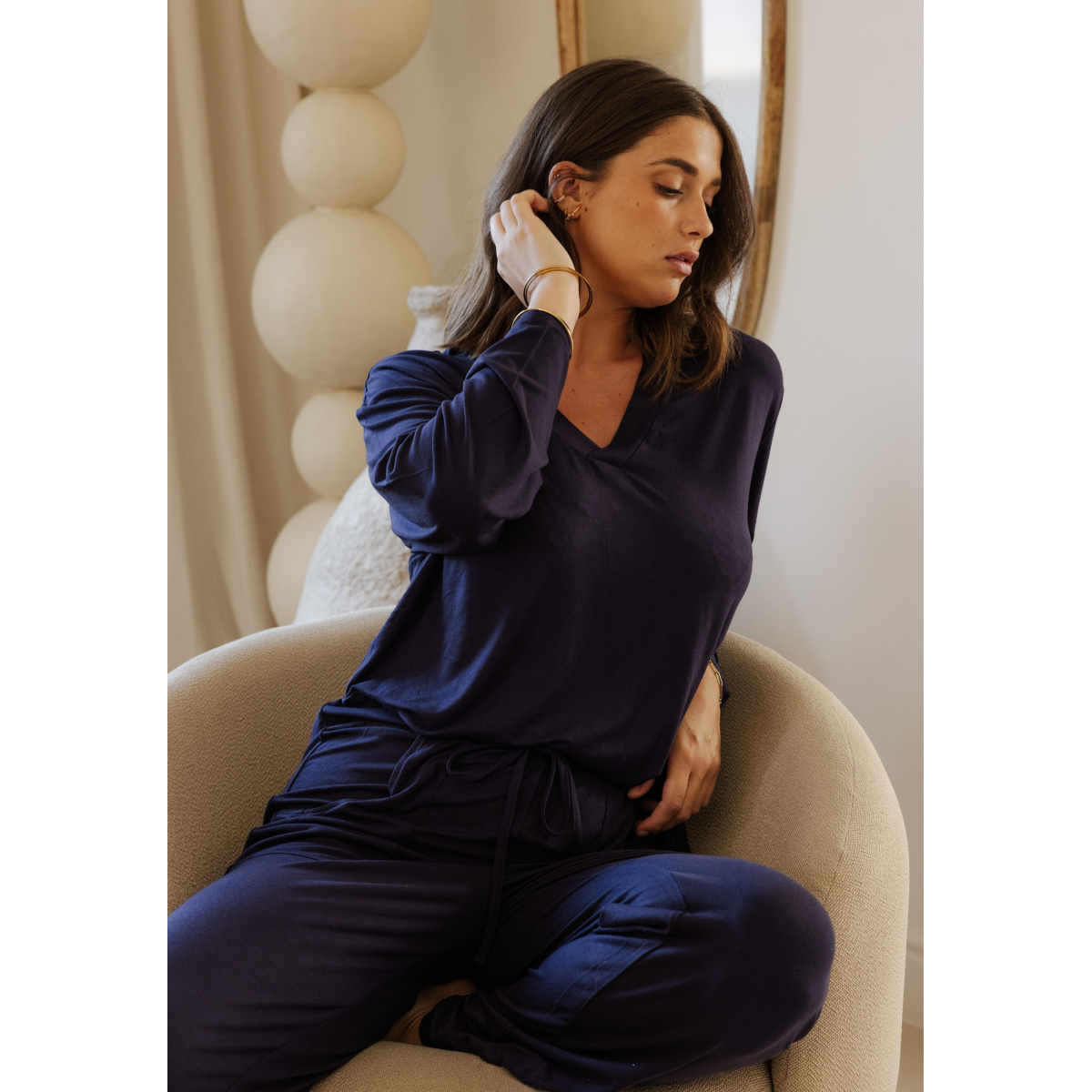 Pantalon CLÉMENCE bleu, VARIANCE
