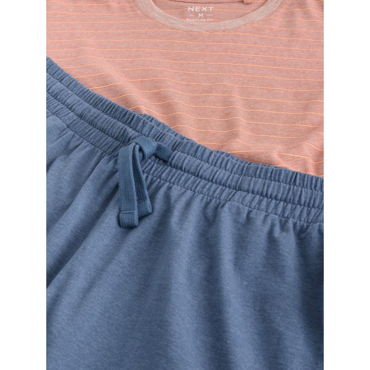 Pyjama en jersey rayé à manches courtes orange, NEXT