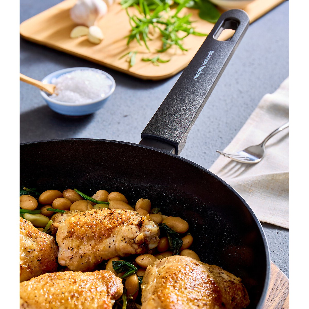 28cm Forged Aluminium Saute Pan blue, MORPHY RICHARDS