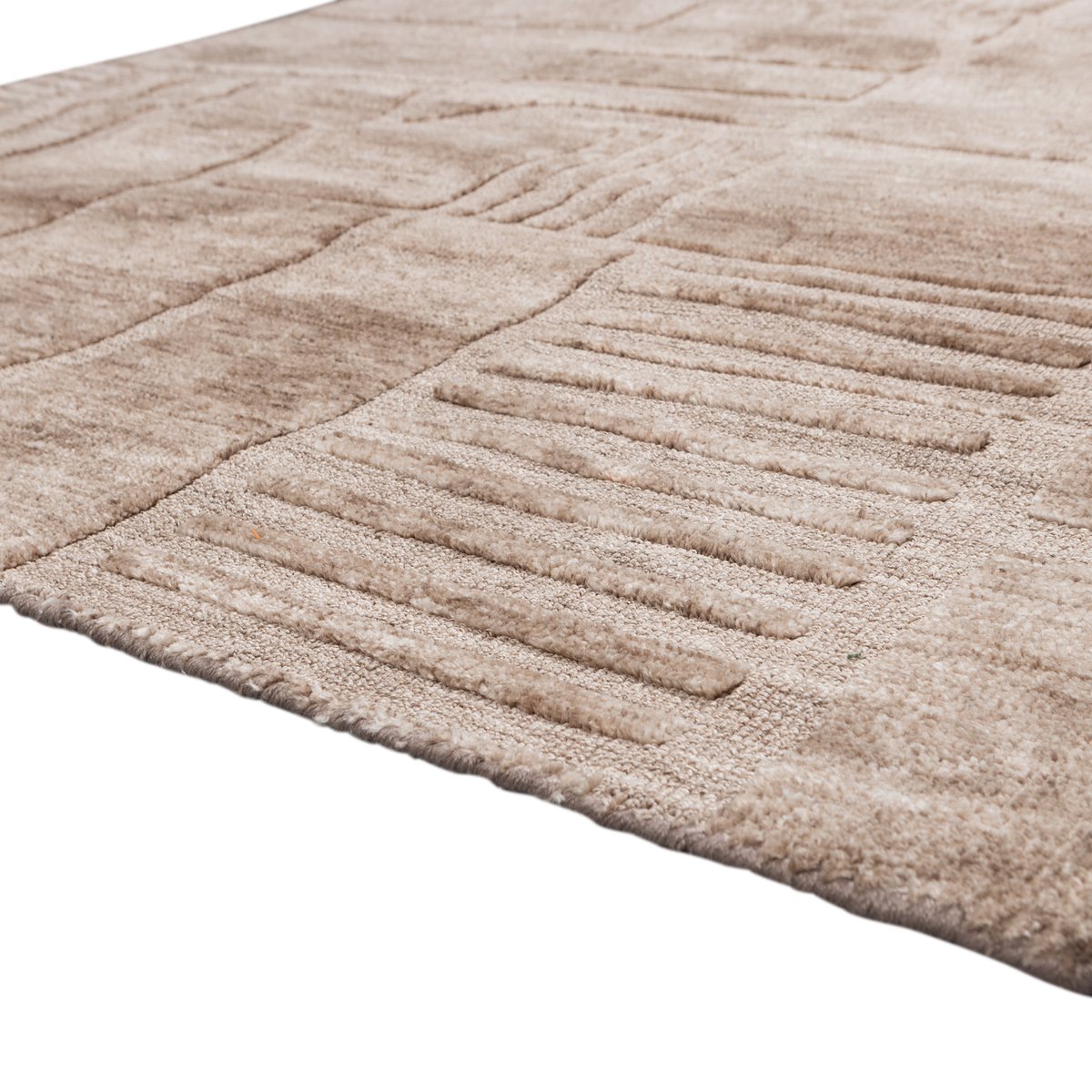 Tapis en laine LOVI taupe, WOOOD