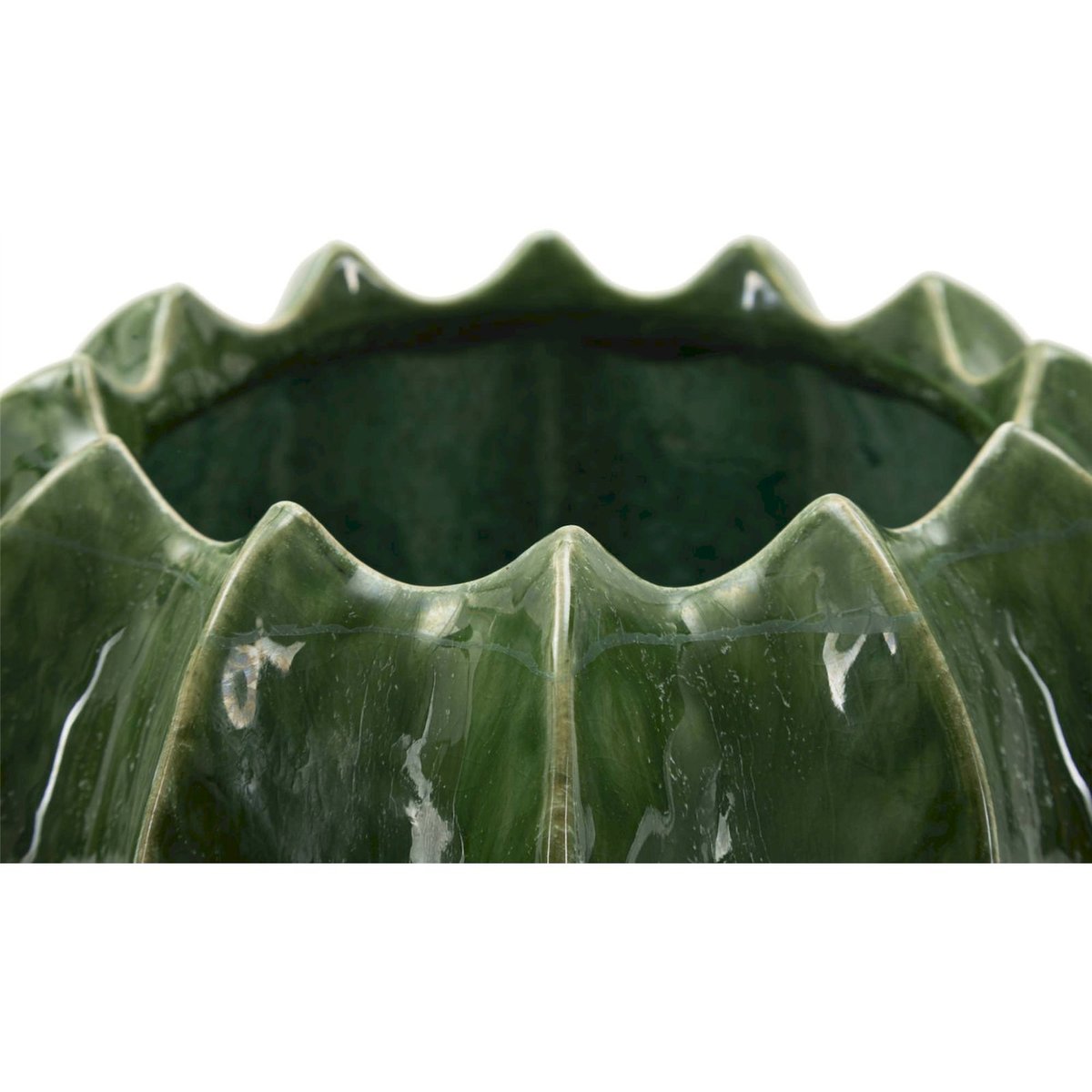Cache-pot céramique relief cactus MODERN vert, RECOLLECTION