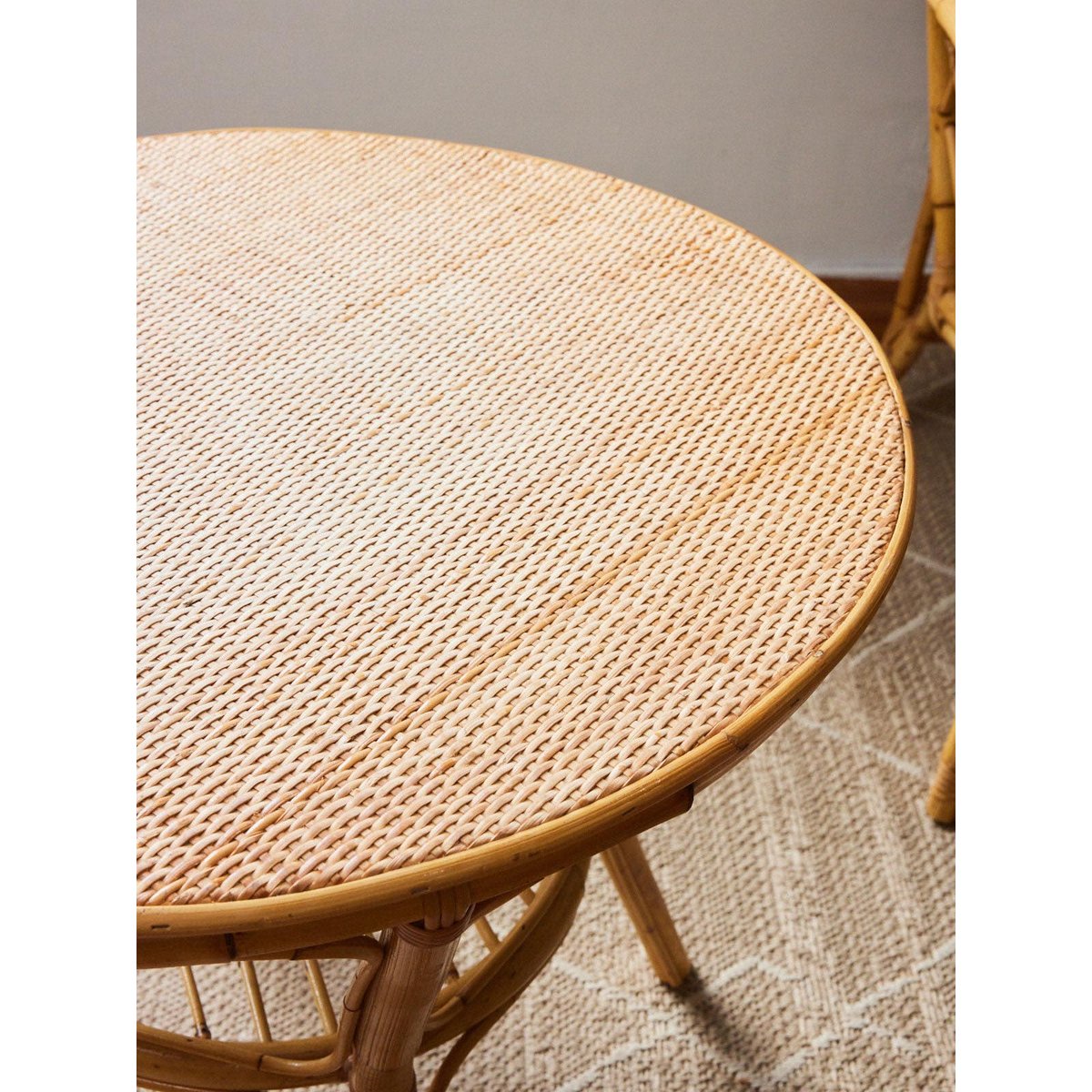 Table basse en rotin Léonie N°1016 - Bon état bois clair, DEBONGOUT