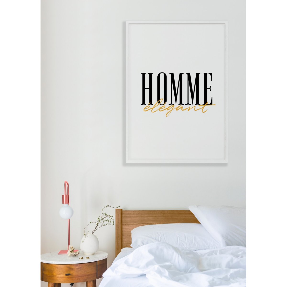Affiche Homme élégant blanc, L'AFFICHERIE