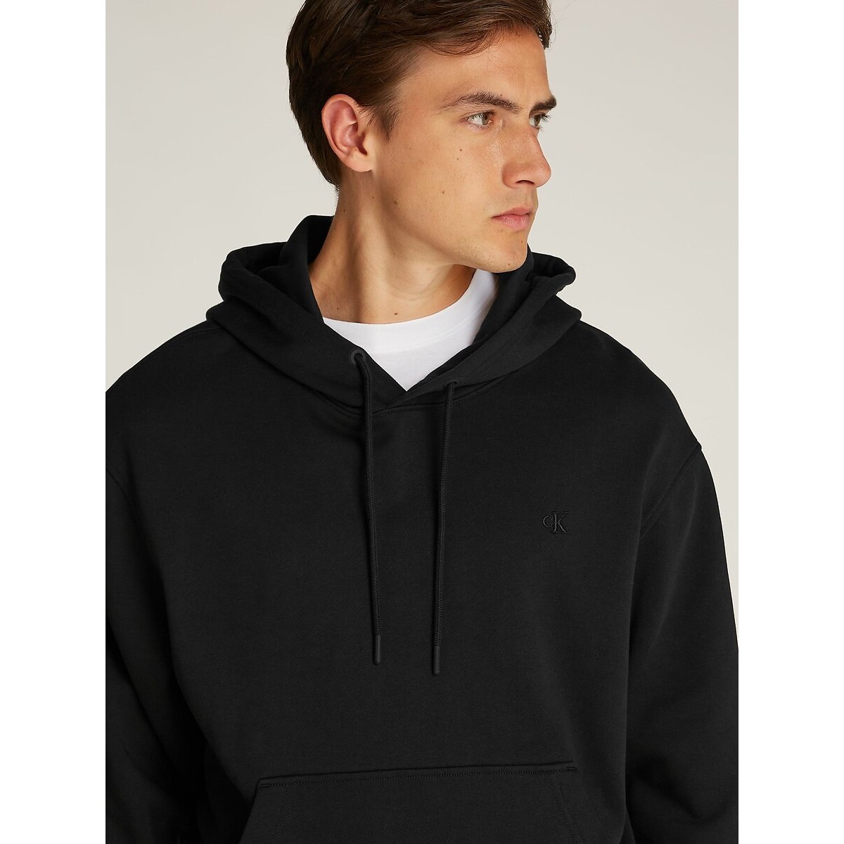Hoodie monogram logo zwart, CALVIN KLEIN JEANS