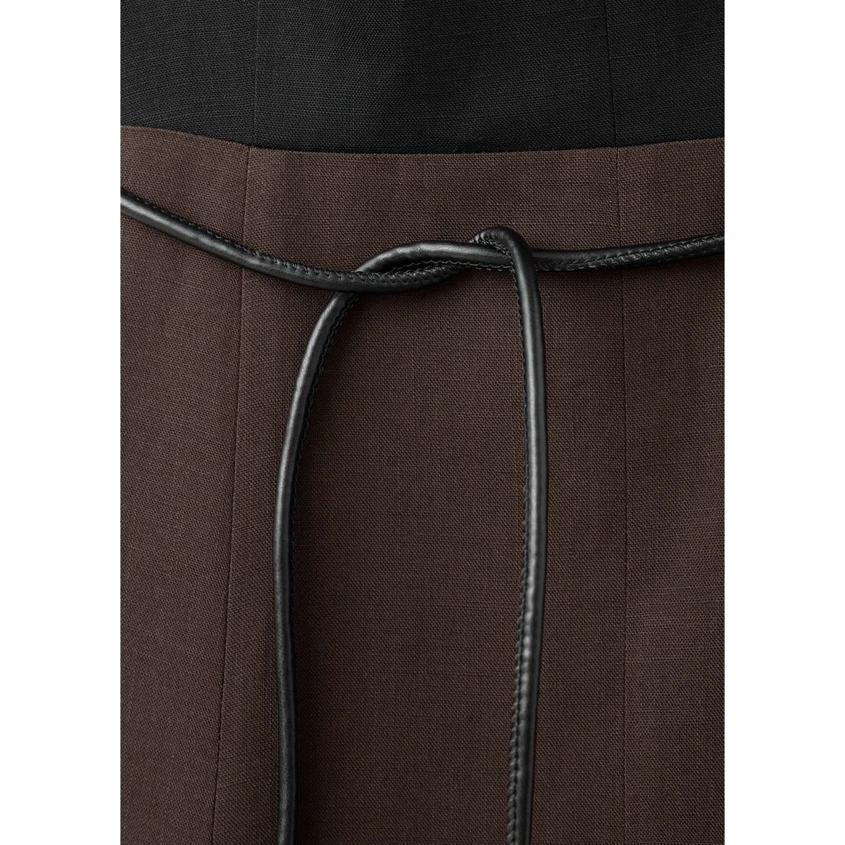 Robe midi évasée bicolore noir, MANGO