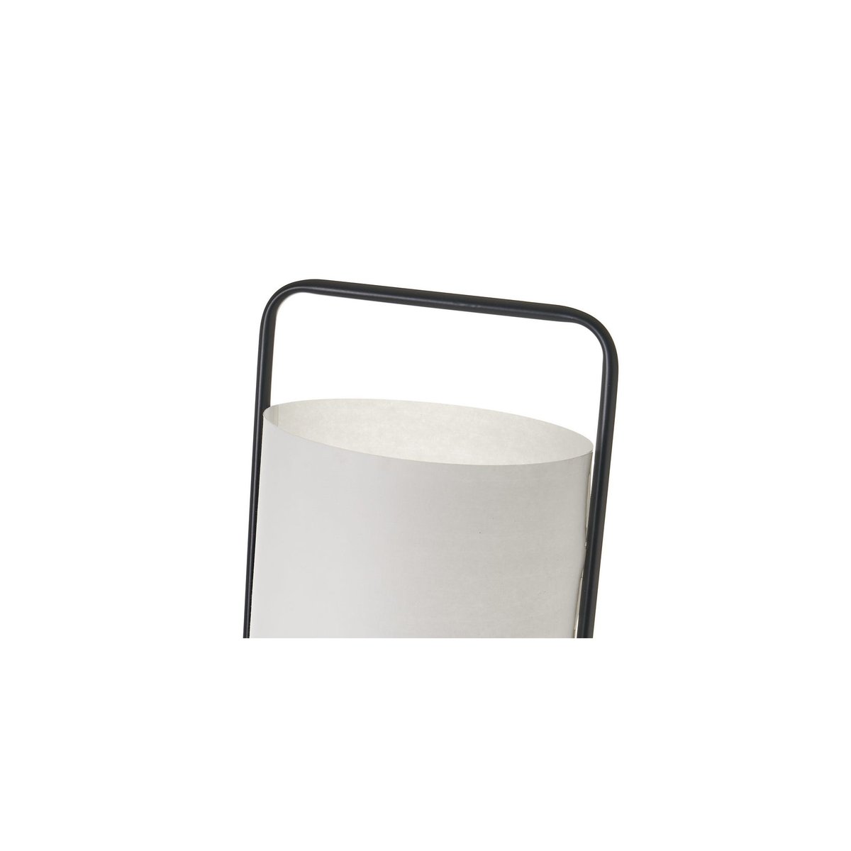 Lampadaire table en métal noir et abat-jour blanc - H150cm noir, WADIGA