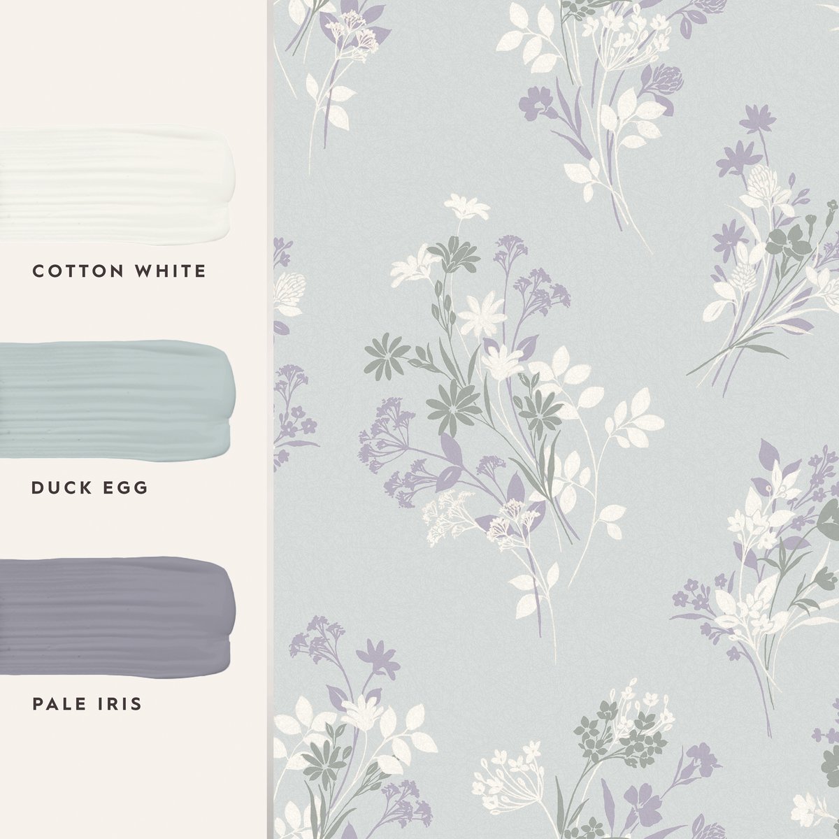 Papier peint Fleurs Igerna bleu, LAURA ASHLEY