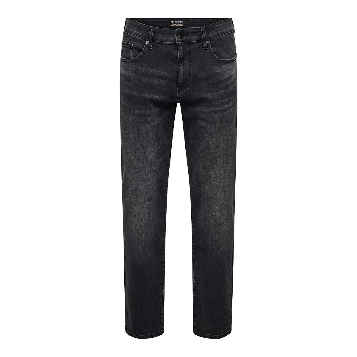 Jean droit Sweft noir délavé, ONLY & SONS