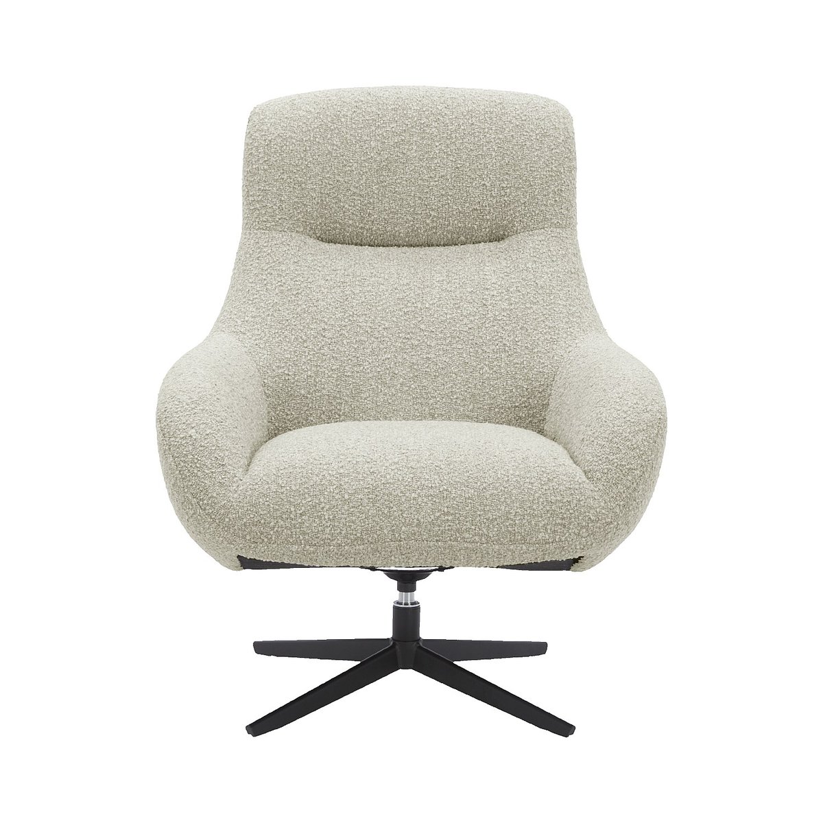 Fauteuil droit polyester MAEVE crème, HABITAT