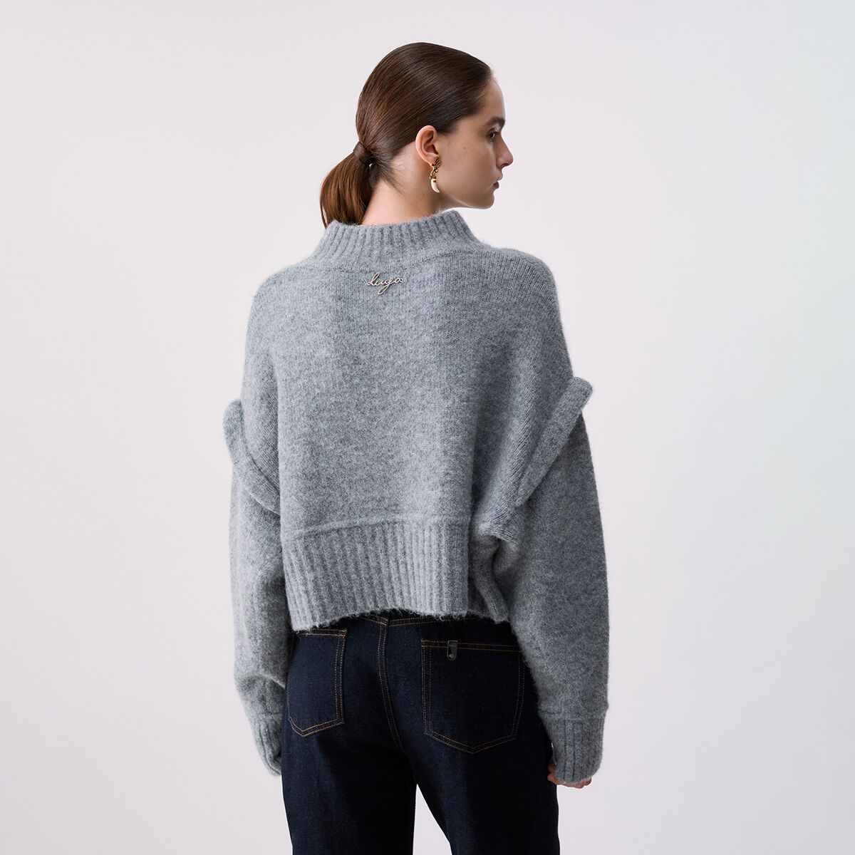 Maille en laine et alpaga gris chiné, LIU JO