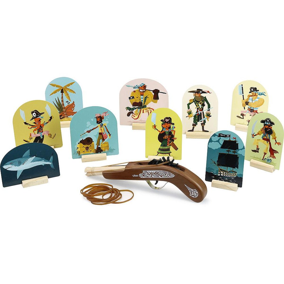 Jeu de pistolet à élastiques Pirates bleu, VILAC