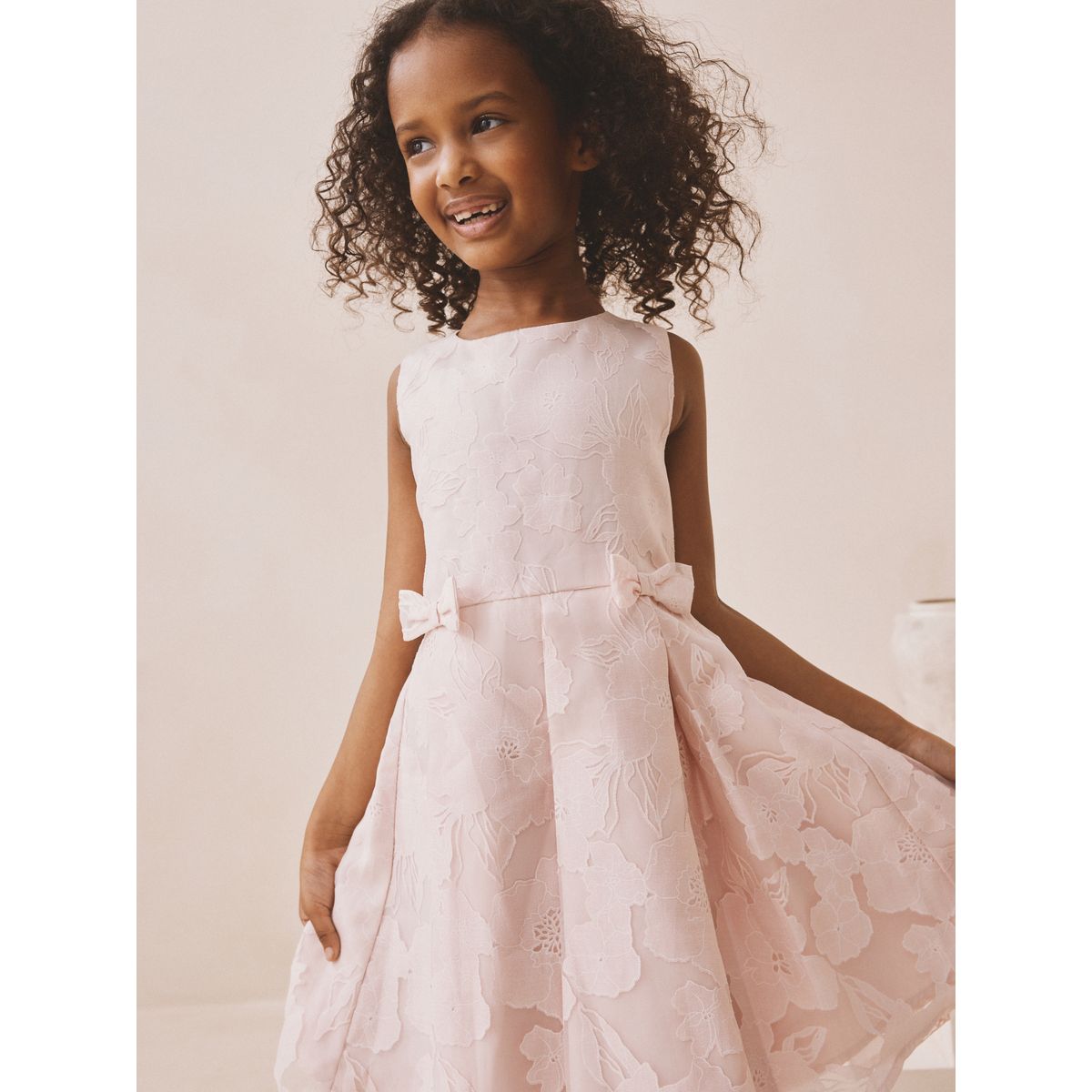 Robe de bal en jacquard à fleurs rose, NEXT